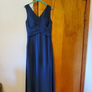 Azazie Full Length Bridesmaid Dress Navy